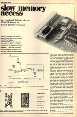 slow memory access - een noodzaak bij gebruik van 5204-EPROM's in 4 MHz-SC/MP-systemen