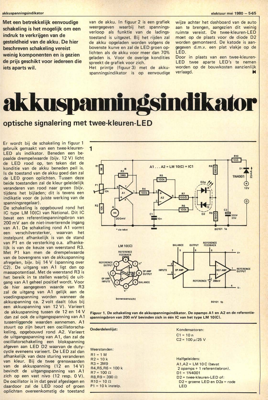 akkuspanningsindikator - optiische signalering met twee-kleuren-LED