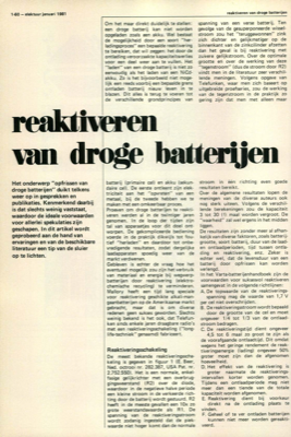 reaktiveren van droge batterijen