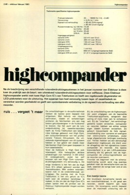 highcompander - ruis… vergeet 't maar