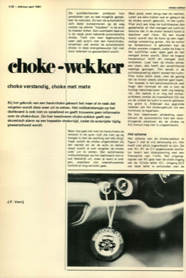 choke-wekker - choke verstandig, choke met mate