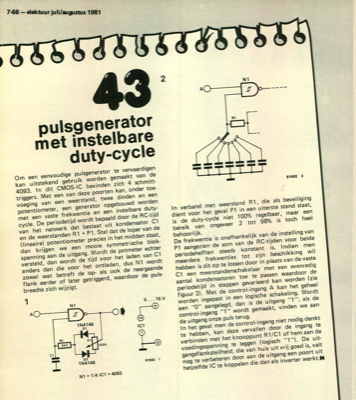 pulsgenerator met instelbare duty-cycle