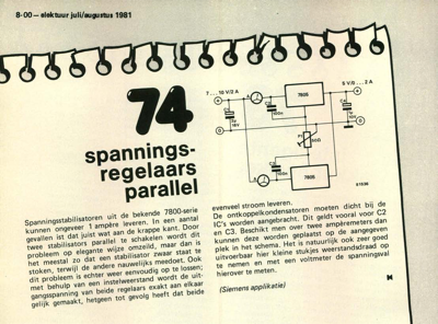 spanningsregelaars parallel