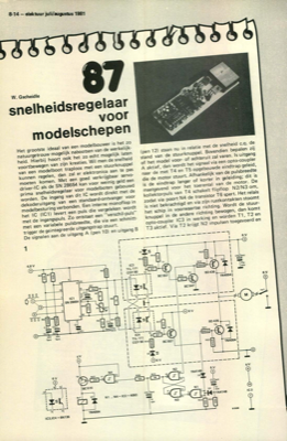 snelheidsregelaar voor modelschepen