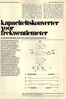 kapaciteitskonverter voor frekwentiemeter - voorzetschakeling voor het meten van kondensatoren