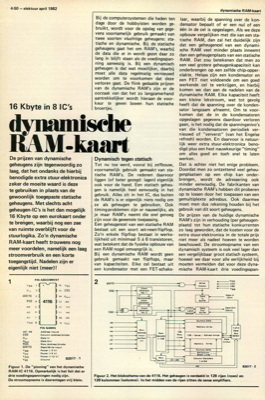 dynamische RAM-kaart - 16 Kbyte in 8 IC's