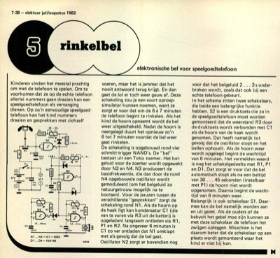 rinkelbel - elektronische bel voor speelgoedtelefoon