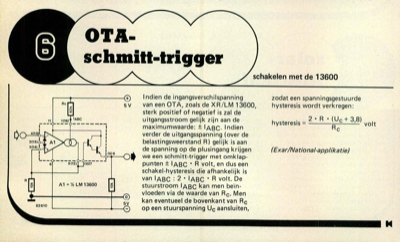 OTA-schmitt-trigger - schakelen met de 13600