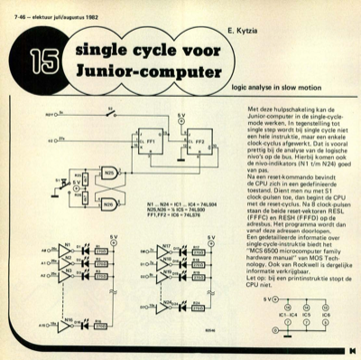 single cycle voor Junior-computer - logic analyse in slow motion