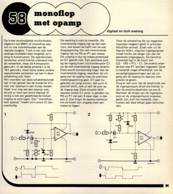 monoflop met opamp - digitaal en toch analoog