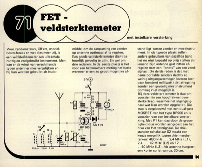 FET-veldsterktemeter - met instelbare versterking