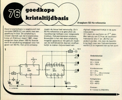 goedkope kristaltijdbasis - draagbare 50 Hz-referentie