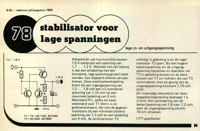 stabilisator voor lage spanningen - lage in- en uitgangsspanning