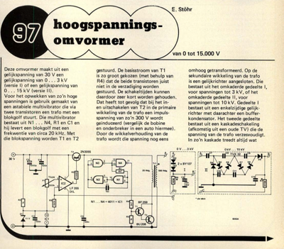 hoogspanningsomvormer - van 0 tot 15.000 V