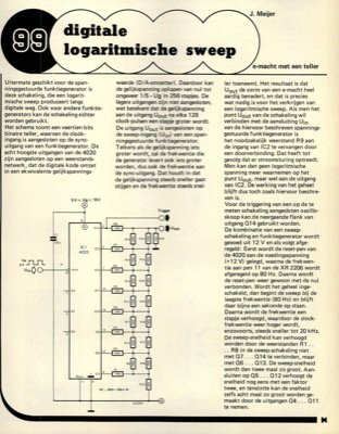 digitale logaritmische sweep - e-macht met een teller