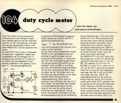 duty cycle meter - voor het meten van puls-pauze-verhoudingen