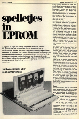 spelletjes in EPROM - welkom extraatje voor speelcomputerfans