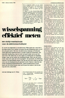 wisselspanning effektief meten - een stukje meettechniek voor de elektronica-hobbyist