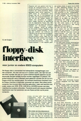 floppy-disk interface (1) - voor junior en andere 6502-computers