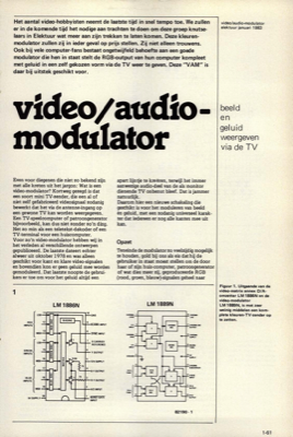 video/audio-modulator - beeld en geluid weergeven via de TV