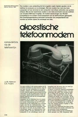 akoestische telefoonmodem - computerbits via de telefoonlijn