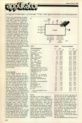 applikator: R 5620 - programmeerbaar universeel filter met geschakelde kondensatoren