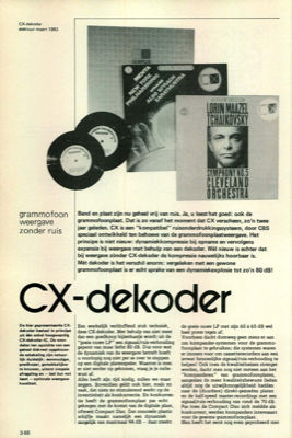CX-dekoder - grammofoon weergave zonder ruis