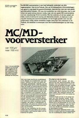 MC/MD-voorversterker - van 100µV naar 100 mV