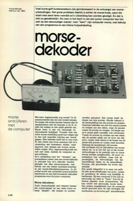 morse-dekoder - morse ontcijferen met de computer