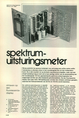 spektrum-uitsturingsmeter - oktaven op een fluorescentiedisplay