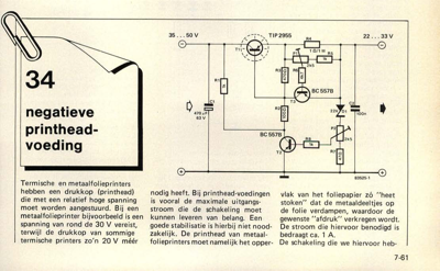 negatieve printheadvoeding