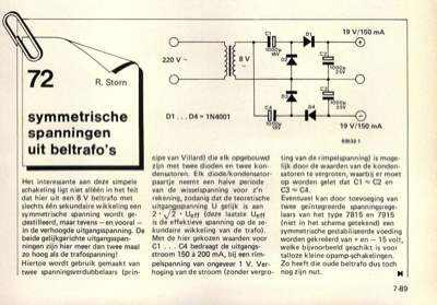 symmetrische spanningen uit beltrafo's