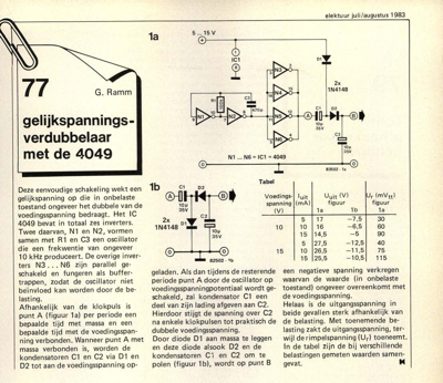 gelijkspanningsverdubbelaar met de 4049