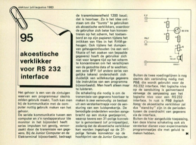 akoestische verklikker voor RS 232 interface