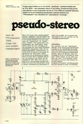 pseudo-stereo - voor de FM-loopradio 7000 (maar óók voor andere toepassingen)