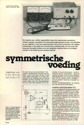 symmetrische voeding - regelbaar van 0 tot 18 V en van 0 tot 1 A