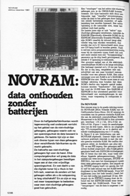 NOVRAM - data onthouden zonder batterijen