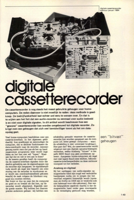 digitale cassetterecorder - een ""bitvast"" geheugen