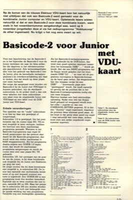 Basicode-2 voor Junior met VDU-kaart