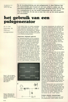 het gebruik van een pulsgenerator - en in het bijzonder de Elektuur-pulsgenerator