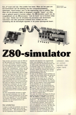 Z80-simulator - adressen, data en controlsignalen naar eigen hand gezet