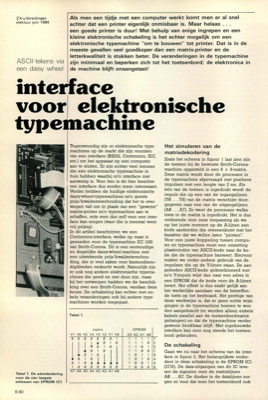 interface voor elektronische typemachine - ASCII-tekens via een daisy wheel