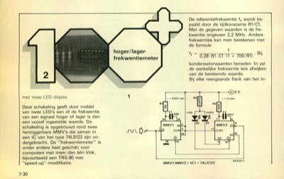 hoger/lager-frekwentiemeter - met twee-LED-display