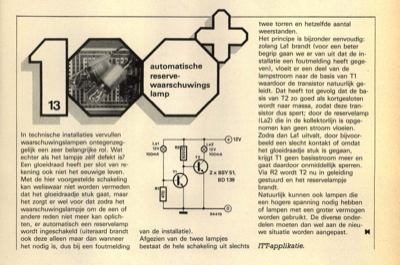 automatische reserve-waarschuwingslamp