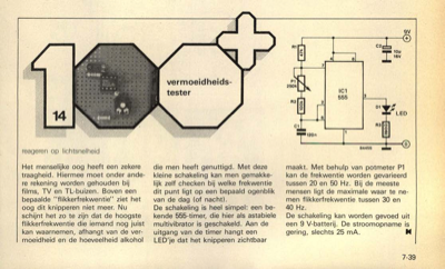 vermoeidheidstester - reageren op lichtsnelheid