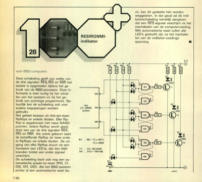 RESIRQNMI-indikator - voor 6502-computers