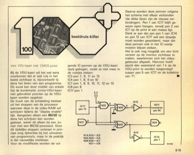 beeldruis-killer - voor VDU-kaart met CMOS-junior