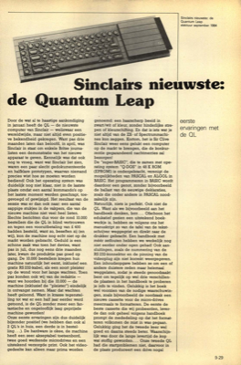 Sinclairs nieuwste: de Quantum Leap - eerste ervaring met de QL