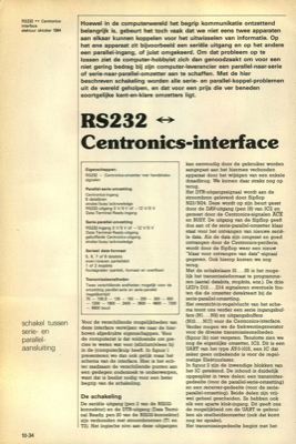RS 232 - Centronics-interface - schakel tussen serie- en parallelaansluiting