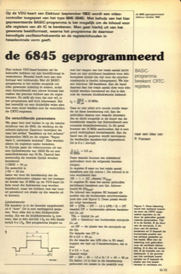de 6845 geprogrammeerd - BASIC-programma berekent CRTC-register